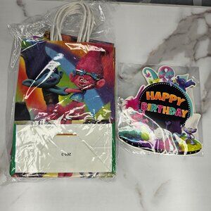 17 pcs DreamWorks Trolls Party Favor Bags Treat Birthday Gift Bag & Cake Topper